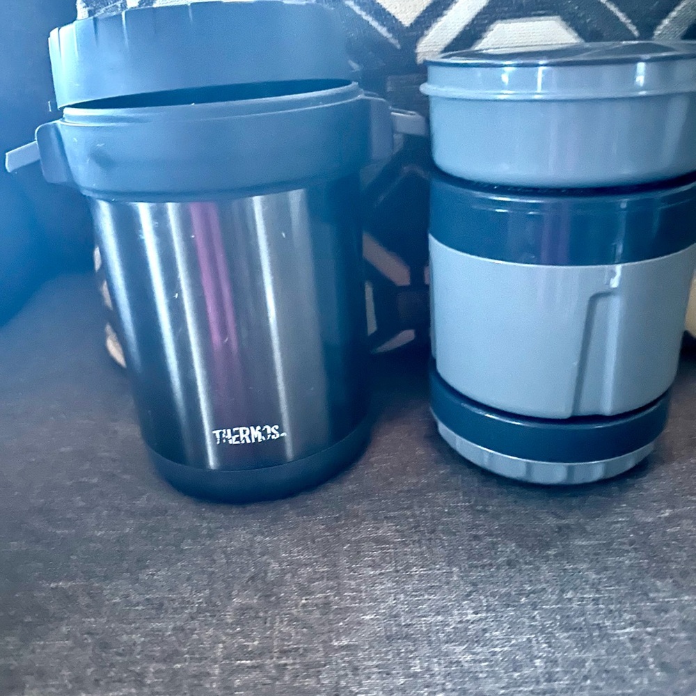 Thermos Stainless Steel and Gray Insulated Food Jars